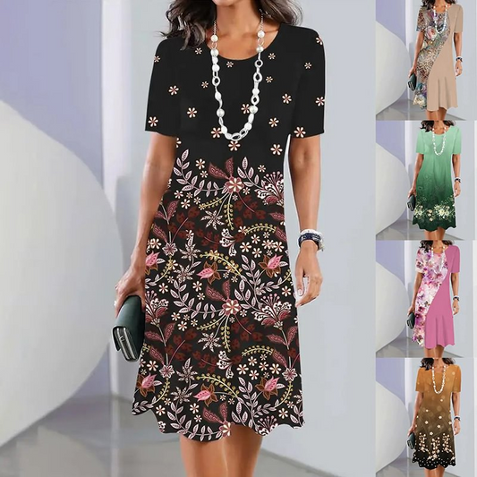 Kwiatowa sukienka damska ✨ Oddychająca bawełna - 5 modnych kolorów