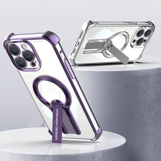 Etui magnetyczne z błyszczącym uchwytem na telefon