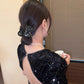 Elegant Sparkling Faux Diamond Bow Hair Clip