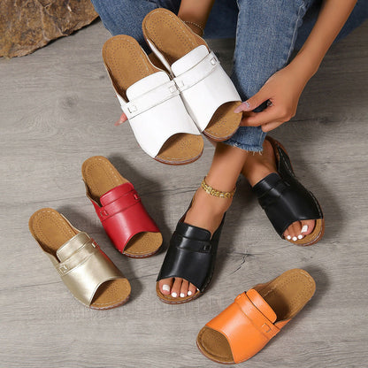 ✨【36-43】Lekko gradientowe kapcie damskie z grubym dnem na pięcie