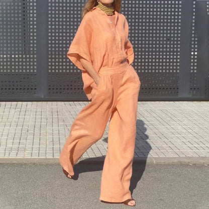 🌺Dwuczęściowy komplet damski Casual z bawełny i lnu