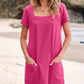👗Sukienki damskie z krótkim rękawem i kieszeniami