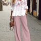 Women's Soft Casual Top & Wide-Leg Pants Set